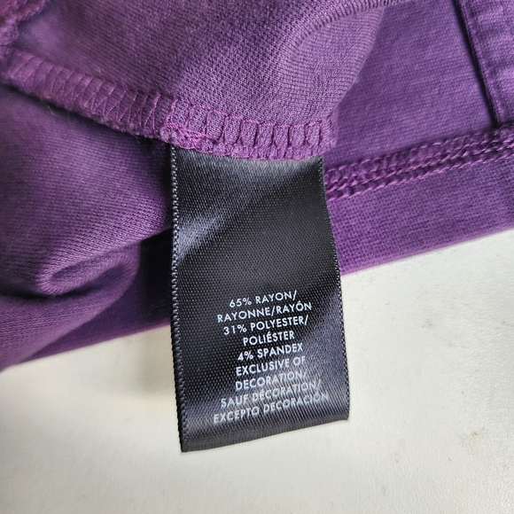 Ann Taylor Shift Dress Purple Floral Embroidered Sleeve V Neck Casual Stretch S - Picture 15 of 15